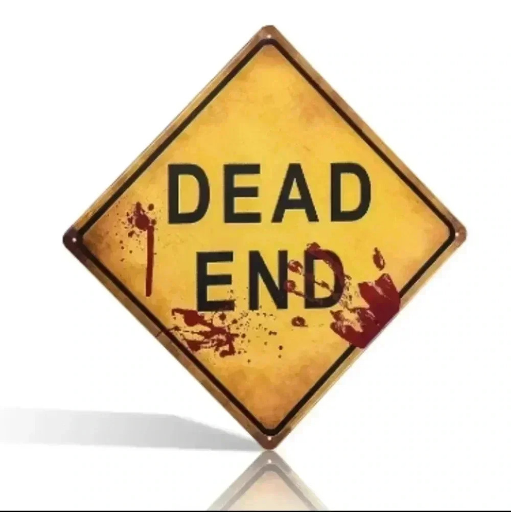 Metal Sign, 9.8"*9.8", DEAD END Warning Sign, Black On Yellow..NWT..